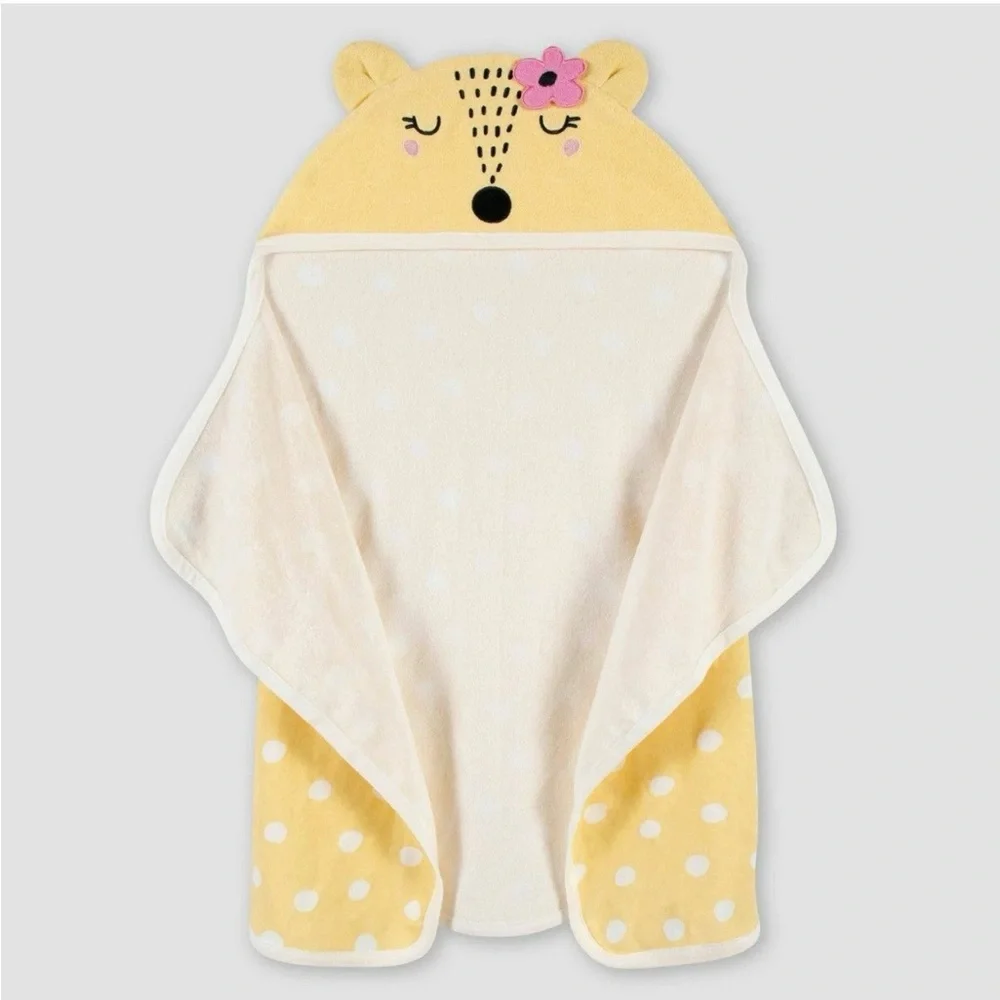 Bath Towel Wrap Gerber Baby Fox Trey Hooded‎ Oslo-Tex 22”x33” New